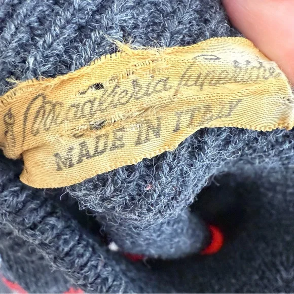 Vintage Made In Italy Maglieria Superiore Red Winter Nordic Sweater Women’s Sz L - Picture 4 of 6